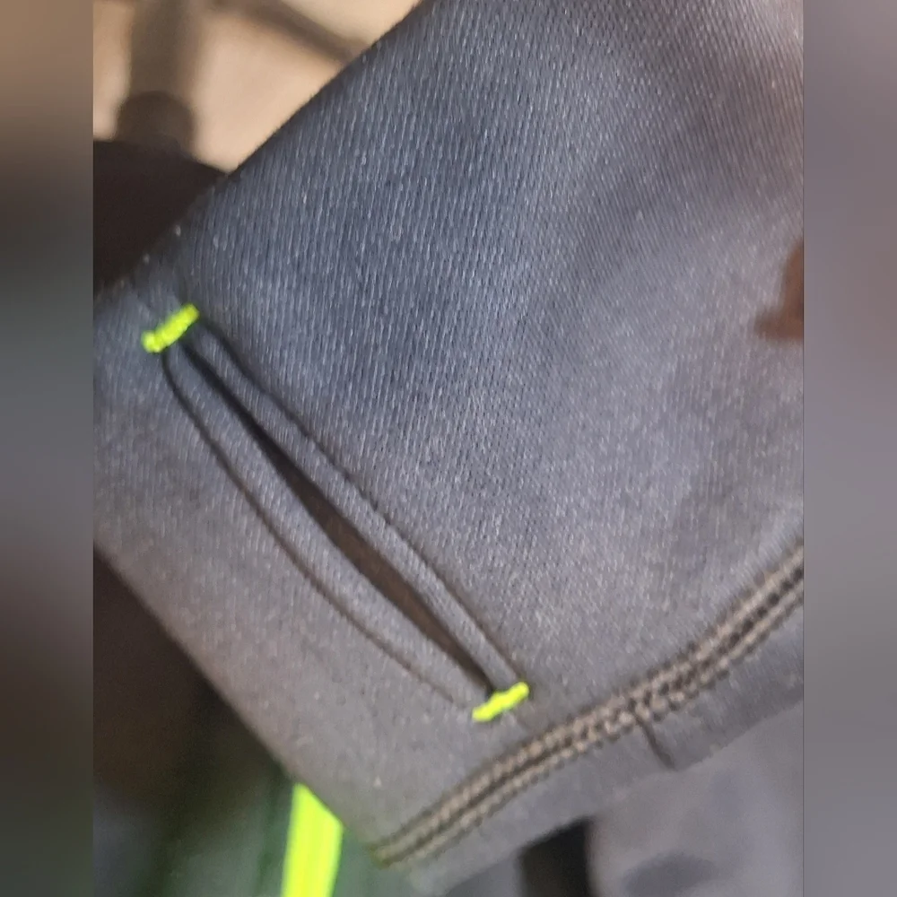 Hollister Navy & Neon Zip Up Running Hoodie Sz L #1789 - Picture 4 of 11